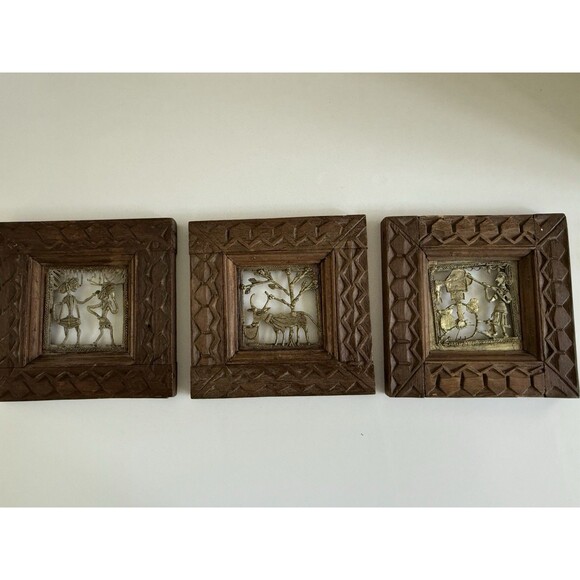 Brass Dhokra Art Frame Wall Hangings India Ethnic Cultural